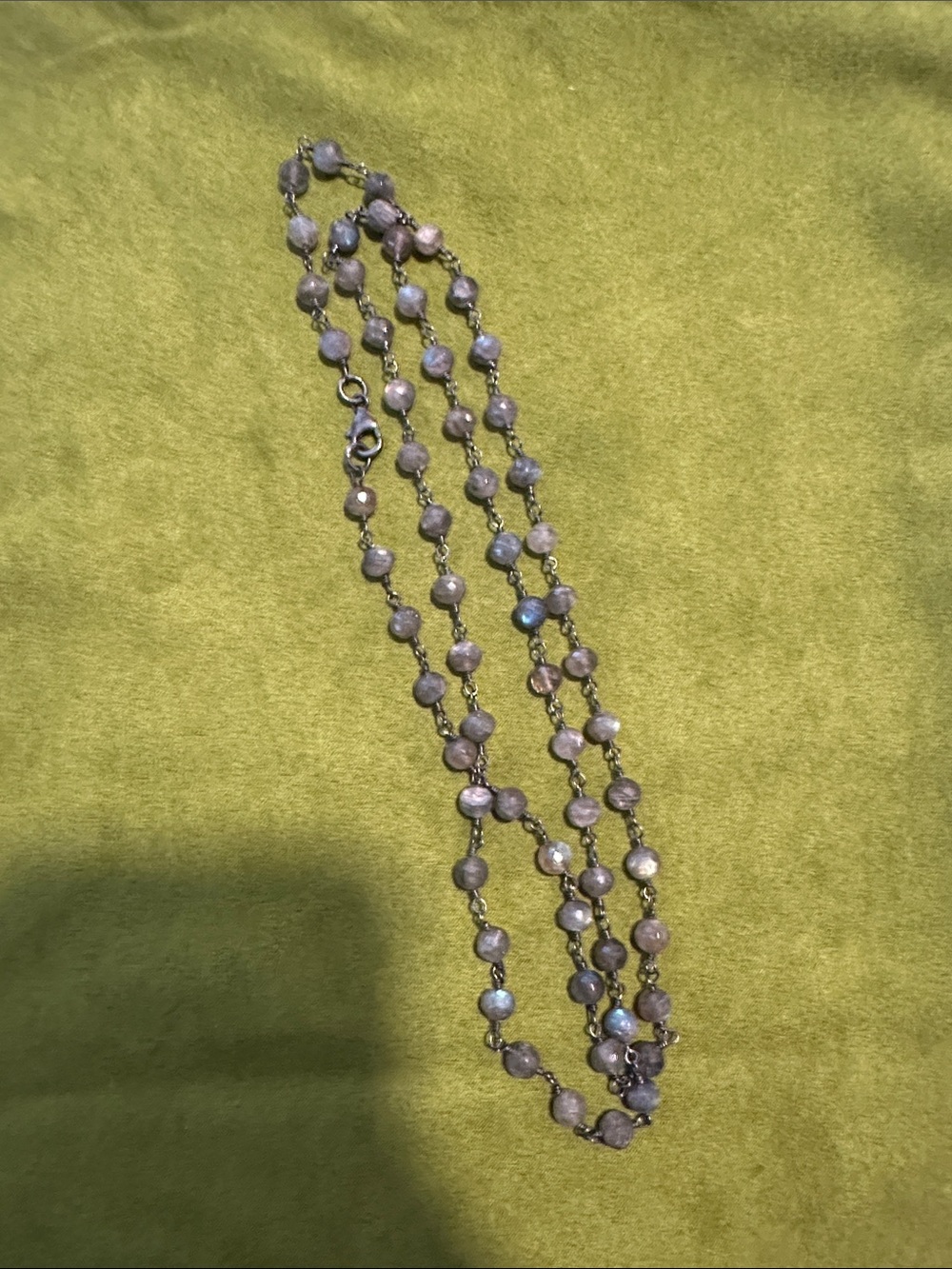 Delicate Gray Iridescent Bead Necklace - Unbranded